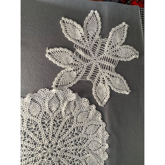 Vintage Handcrafted Lace Doilies Set Of 2 Decorative Table Accents - Picture 8 of 13